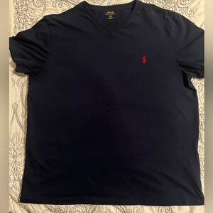 Polo by Ralph Lauren Men's Dark Blue V-Neck Tee